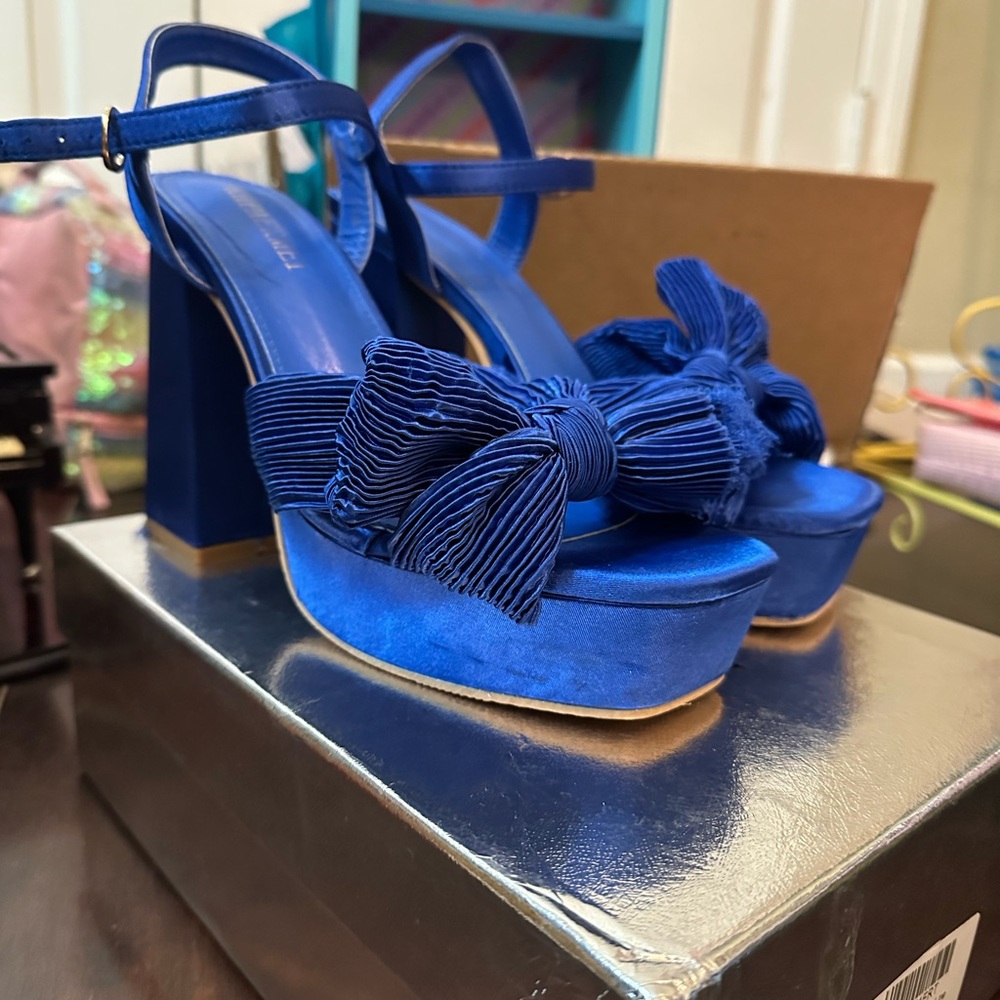 Blue Platform Heels